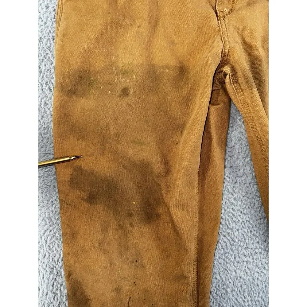 Carhartt Carpenter Pants Men 38x36 Dungaree Fit Thrashed‎ Destroyed 38x33